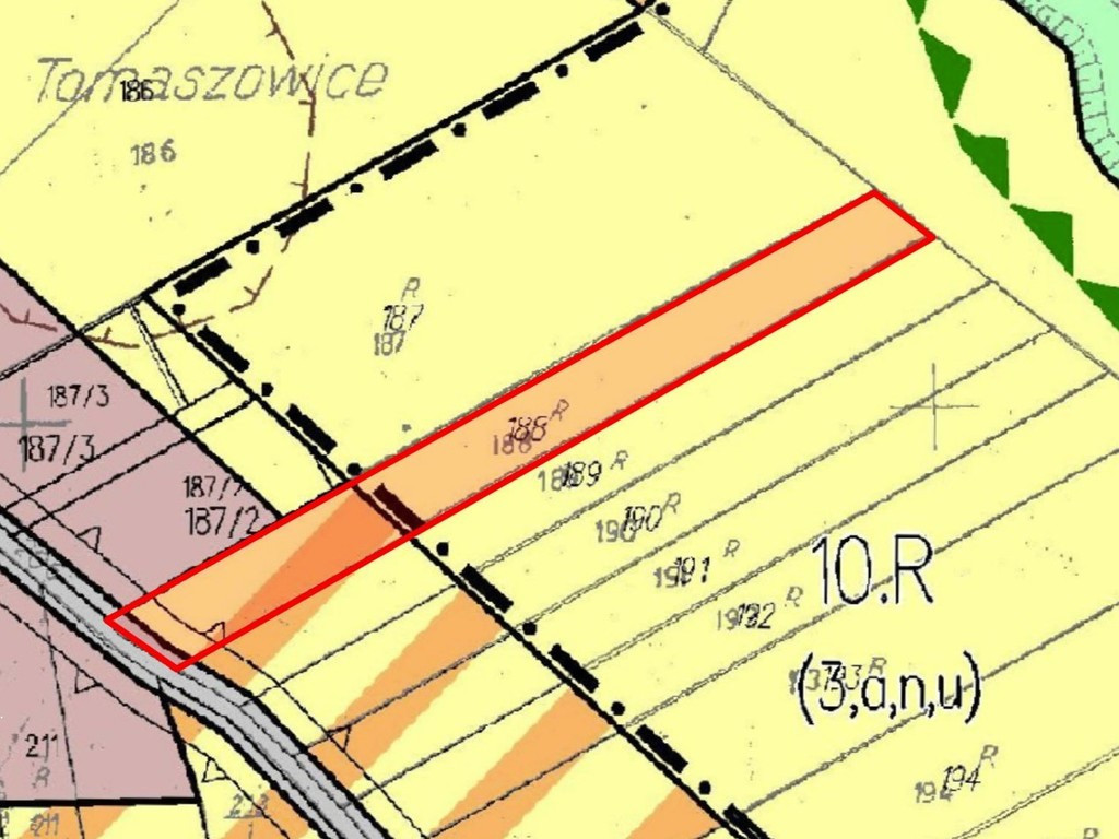 Działka Sprzedaż Tomaszowice Działka zagrodowo RM - rolna R w Tomaszowicach