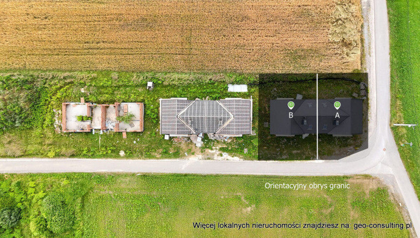 Dom Sprzedaż Biały Kościół Do sprzedania bliźniak stan surowy zamknięty - Biały Kościół gm. Wielka Wieś